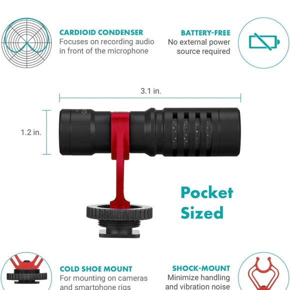 Movo VXR10 Universal Shotgun Mic for Camera iPhone - Picture 4 of 6